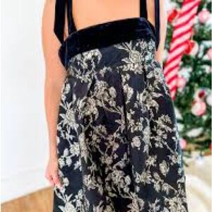 Elegant Black and Gold Floral Mini Dress